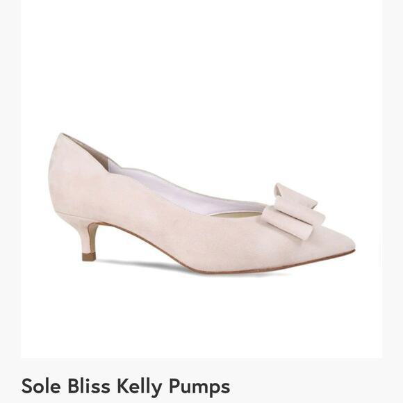 Sole Bliss Kelly Blush Pink Suede Low Heels Womens Sz 11 US 42 New NIB $315 - Picture 3 of 16